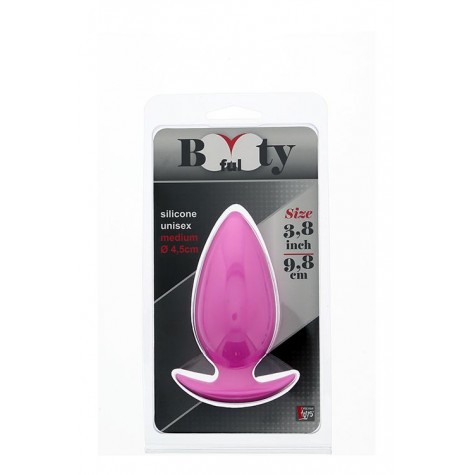 Розовая анальная втулка BOOTYFUL ANAL PLUG MEDIUM PINK - 9,8 см.