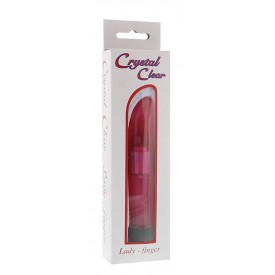 Розовый миниатюрный вибратор Crystalclear Pinki Ladyfinger - 13 см.