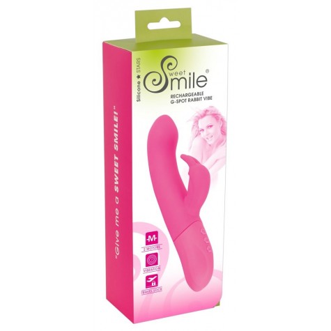 Розовый вибратор-кролик Rechargeable G-Spot Vibe - 23,5 см.